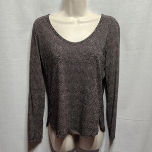 Chic Black and Beige Long Sleeve Women's Top